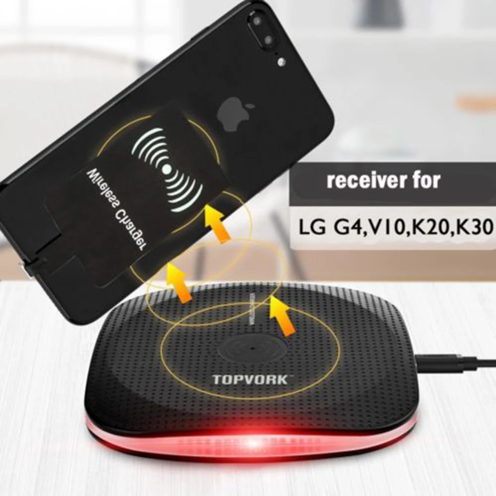 Универсальный Qi быстро Беспроводной Зарядное устройство для LG G7 iPhone X 10 8 плюс Зарядное устройство черз порт USB для Samsung Galaxy S8 S9 Note 8