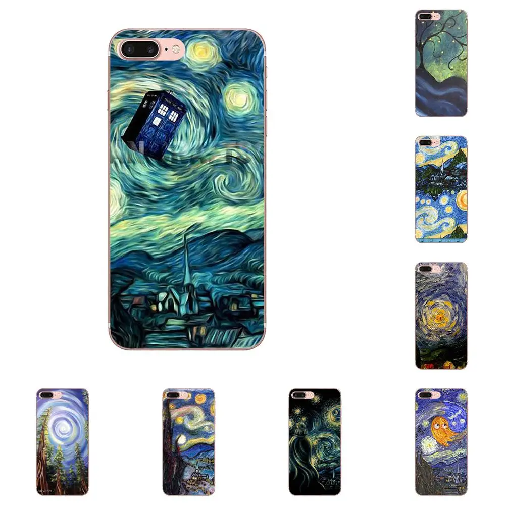 Мягкие чехлы из ТПУ для Xiaomi Redmi Mi Note 7 8 9 SE Pro Lite Go Play Cool Van Gogh забавная звезда