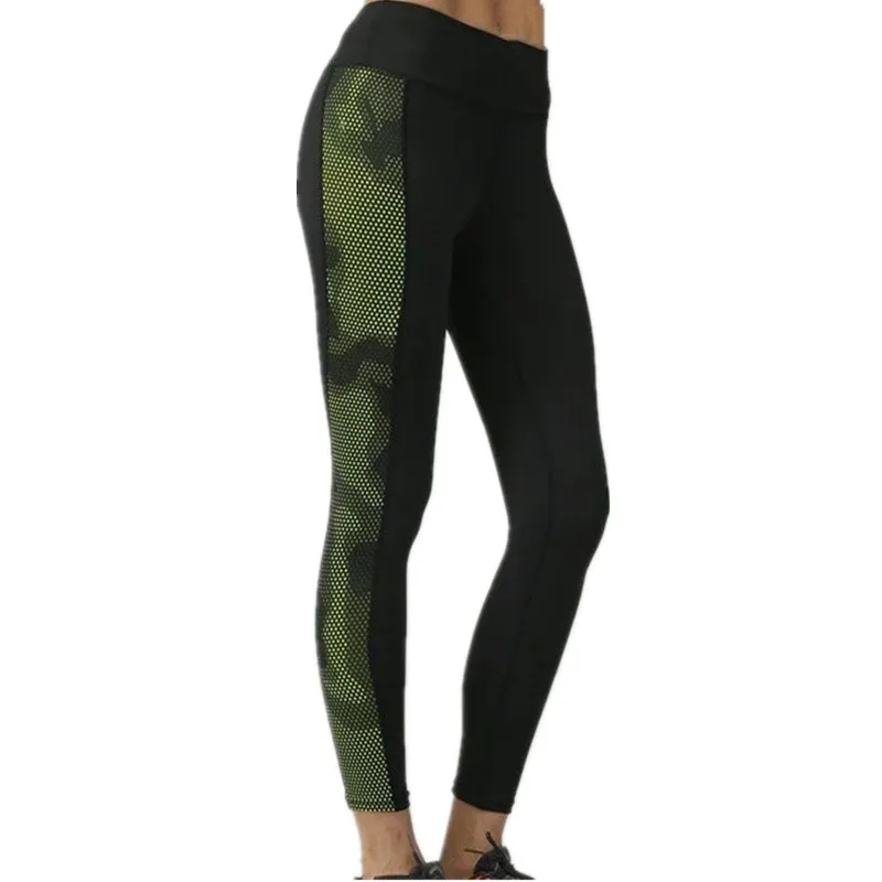 T021 green line Женские компрессионные штаны для бега, женские леггинсы для занятий спортом, фитнесом, бегом, йогой, бюстгальтером, тонкие эластичные - Цвет: T021 green line