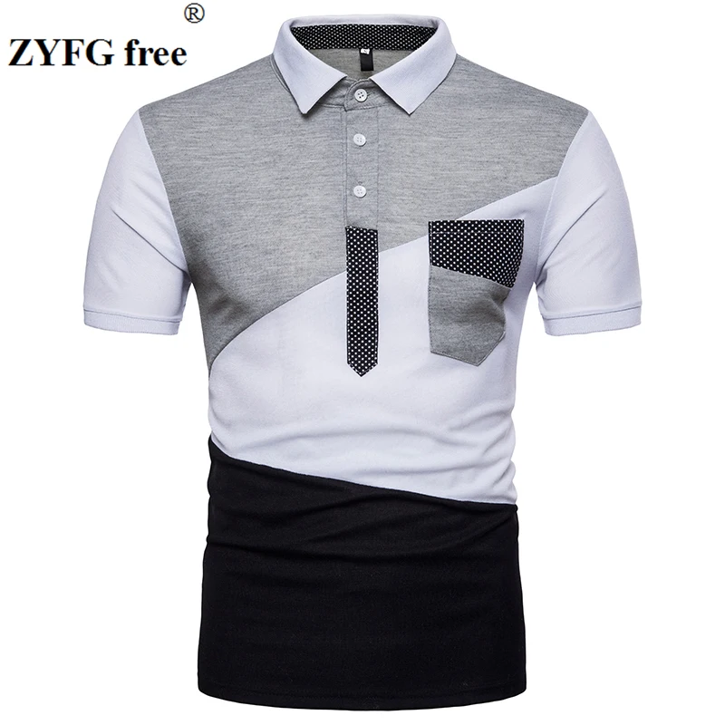 Летняя рубашка поло 2018 новый стиль мужская городская модная цветная в стиле