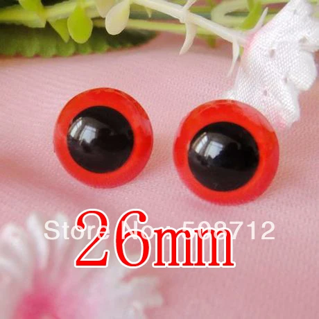 

fress ship!!!100pcs/lot 26mm red color pupil toy eyes/ safety eyes with PLASTIC lock-washers/Doll toy doll eyes