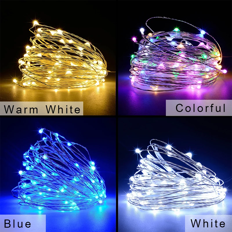 Woodpow светодиодная Солнечная гирлянда 50/100/200LED медная проволока Рождественские