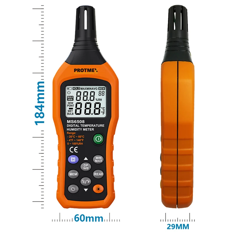 Промтех МС6508 Цифровой термометр гигрометр с измерением температуры и влажности