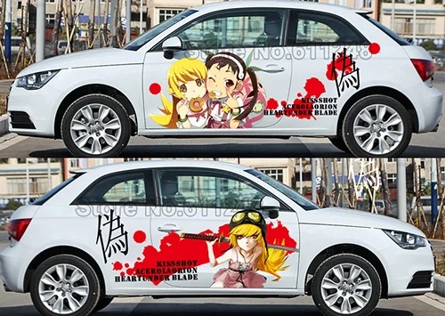 Автомобильный стиль, японское аниме, наклейка s Oshino Shinobu, виниловые наклейки, наклейки, авто, для тела, гоночная наклейка, ACGN, автомобильный капот, краска, пленка - Название цвета: Right with Left