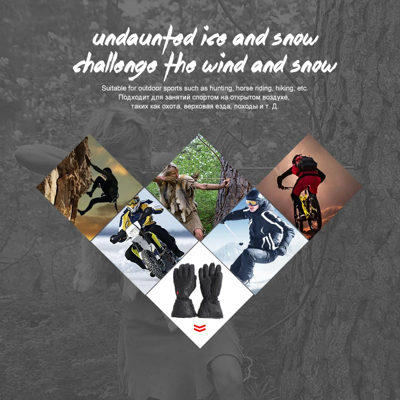 Спасителя электрическое кожаные перчатки с подогревом Водонепроницаемый зимние