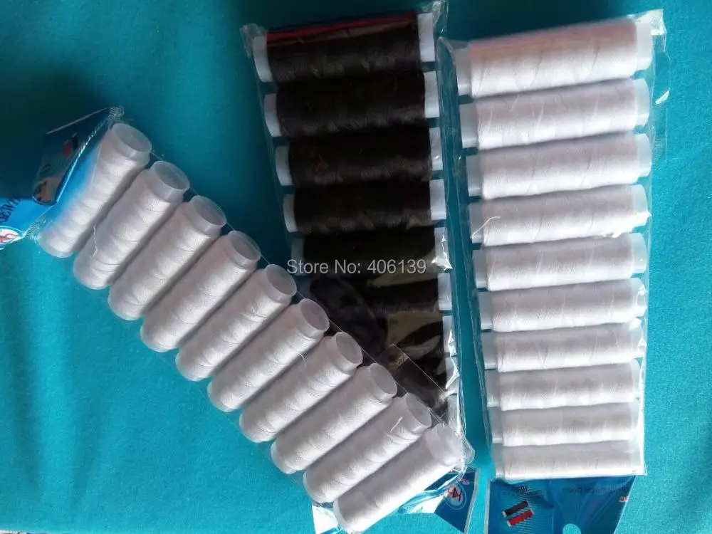 Бесплатная доставка Высококачественная полиэфирная швейная нить 20 шт. белый и 10