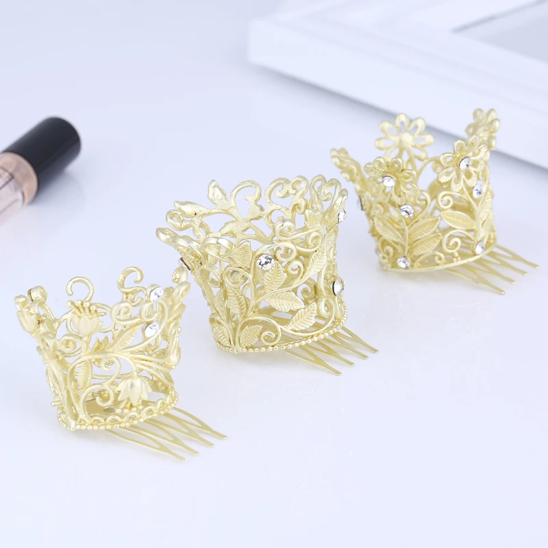 TDQUEEN тиары и короны Позолоченные Свадебные расчески для волос ювелирные изделия