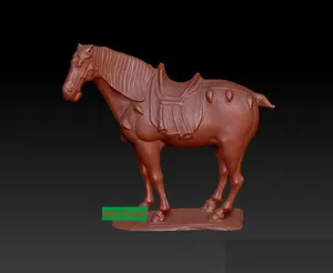 3D Model Stl Format, 3D Solid Model Rotation Sculpture for Cnc Machine Horse