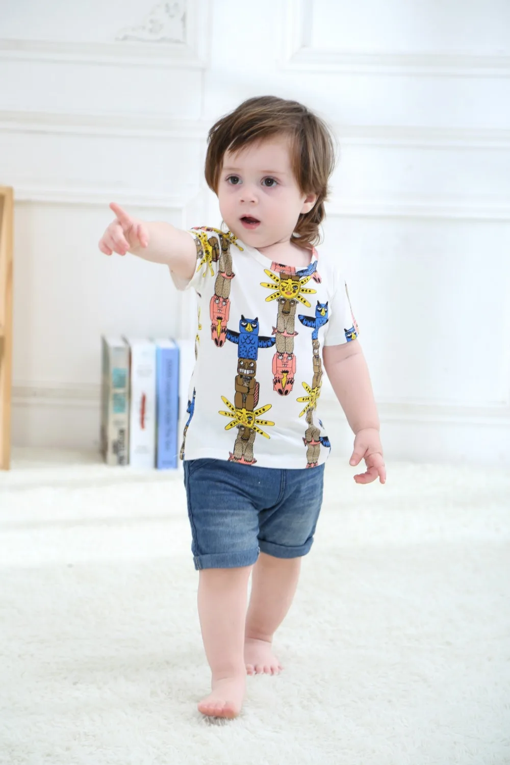 Модные летние детские топы с рисунком механика хлопковая футболка Топы