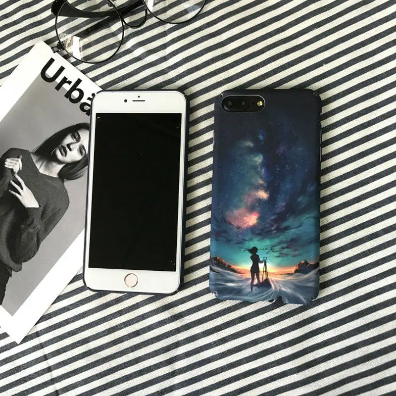 Новая мода для iPhone 7 звездное небо звезда Жесткий ПК чехлы телефонов фотография