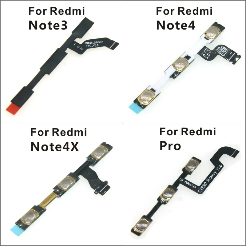 Для Xiaomi Redmi Pro Note3 Note4 Note4X гибкий кабель с боковой кнопкой включения и выключения