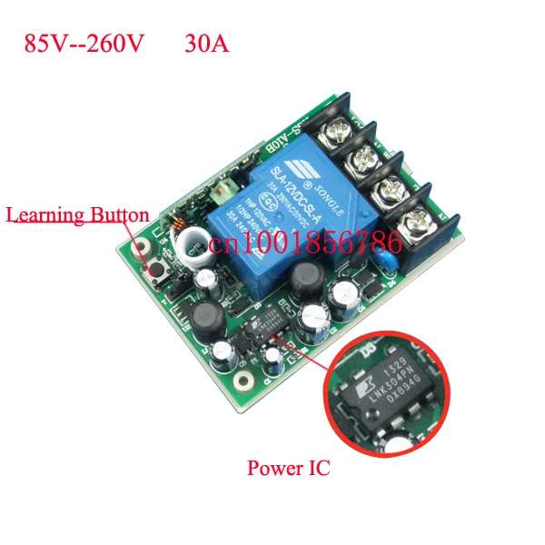 AC85V-280V 3000W Wide Voltage input Full RF Wireless Remote Control Switch Receiver Transmitter Big wiring terminal | Обустройство