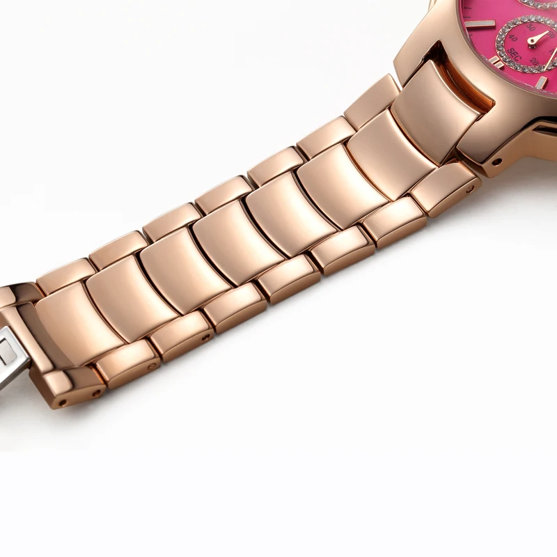 Три Набора Работы Из Нержавеющей Стали Водонепроницаемый Кварцевые часы Женщины