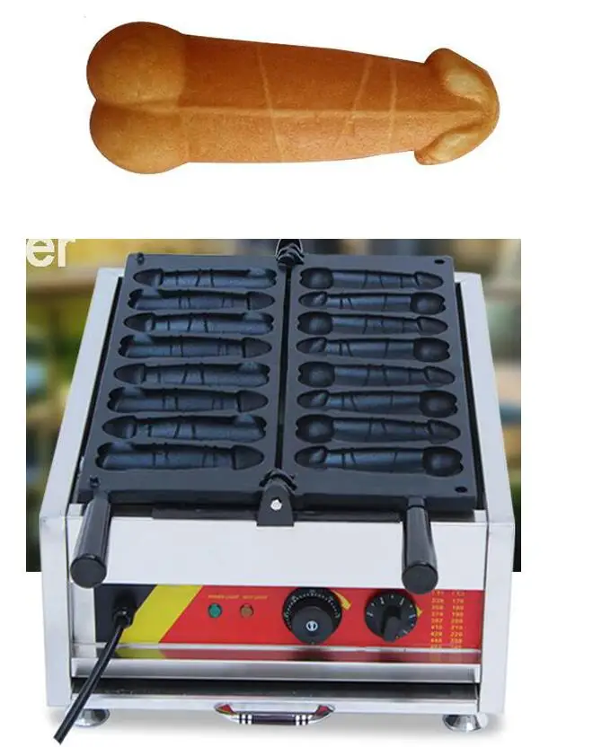 8 шт. коммерческих Применение Hot dog колбаса в форме пениса вафельница гладить машина Бейкер gayke машины