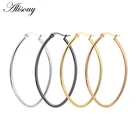 Женские серьги-кольца Alisouy, модные большие круглые сережки из нержавеющей стали золотого и серебряного цвета в стиле стимпанк, 1 пара
