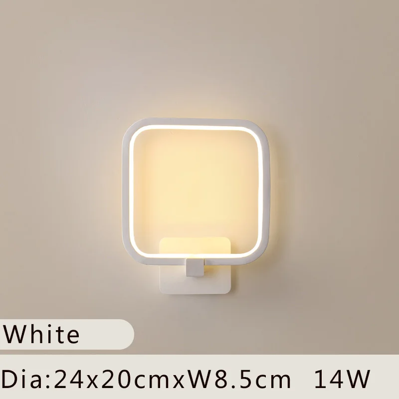 white 24x20cm Современные светодиодные домашние настенные светильники минималистичный светодиодный настенный светильник для спальни гостиной лестницы Lampara светильник с настенным креплением - Цвет абажура: white 24x20cm