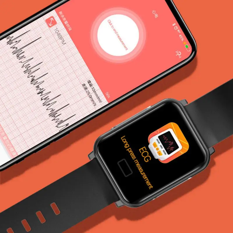 

Smart Watch ECG+PPG Heart Rate Monitoring, IP67 Waterproof Sport Bracelet Pedometer/Calorie Consumption