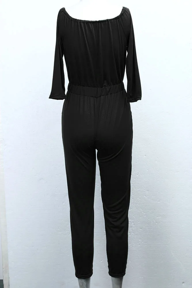 Hirigin 2017 Модные осенние женские комбинезоны с длинным рукавом однотонные высокой