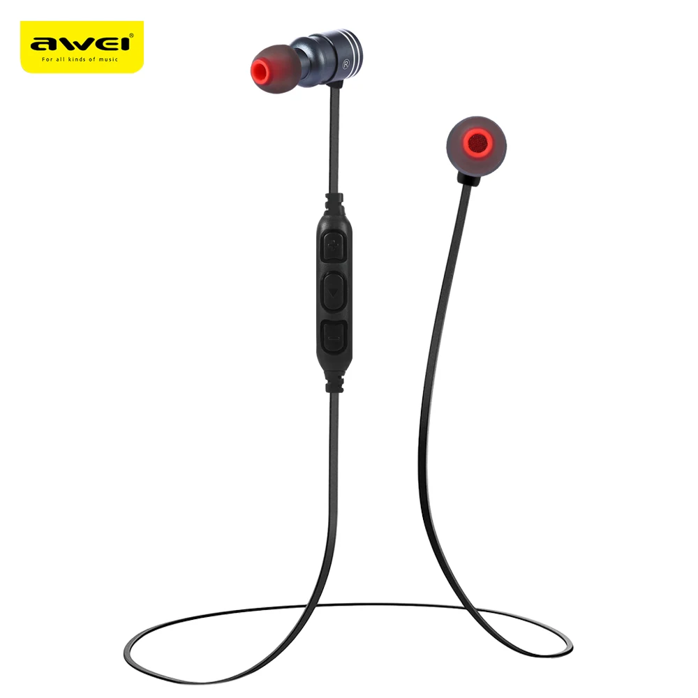 Awei AK7 Waterproof Magic Magnet Attraction Bluetooth 4.1 Sports Headphones with Microphone On-ear Control | Электроника