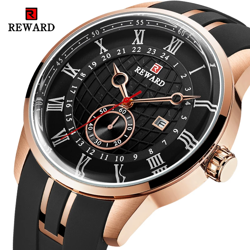 REWARD Chronograph для мужчин s часы Relogio Masculino модные повседневное Бизнес Кварцевые