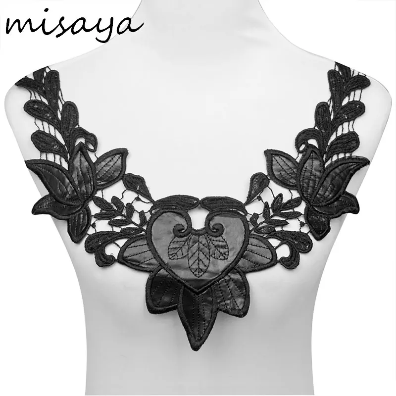 Вышивка Misaya кружевная ткань с цветочным кружевом воротник V-образным вырезом