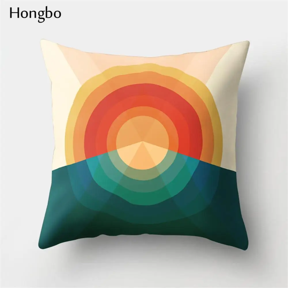 Hongbo 1 шт., креативный чехол для подушки с рисунком солнца, птиц, гор, чехол для подушки, наволочка для кровати, чехол для подушки для автомобиля, дивана, домашний декор - Цвет: 13