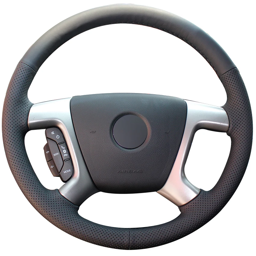 

Black Natural Leather Car Steering Wheel Cover for Chevrolet Captiva 2007-2014 Silverado GMC Sierra 2007-2013 Daewoo Winstorm