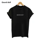 Модная летняя футболка ABCDEFUCKOFF, женская футболка большого размера с коротким рукавом и надписью, чернаябелая футболка, Женская Футболка Harajuku tumblr