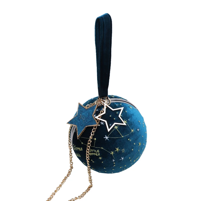 2018 Новая мода планета пакет бархат Star Ball посылка маленькое Круглый Сумка