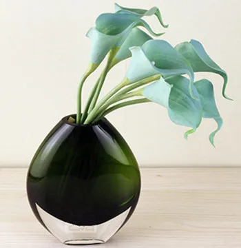 Simple modern dark green and purple glass vase fashion home living room study Decorationsc home decor Wedding decoration - Цвет: Dark green