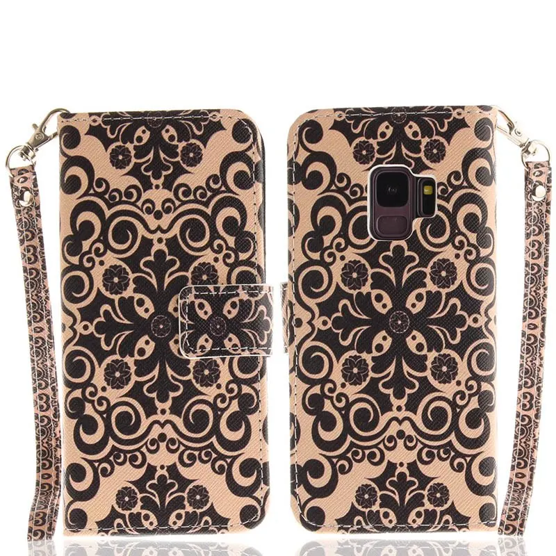 Palace Flower Капа Крышка корпуса ля iPhone X для iPhone 8 7 6 6S Plus 5S 5SE Цвет PU кожаный флип бумажник чехол для телефона s Touch 5 6 Coque Fundas B42 - Цвет: Palace Flower