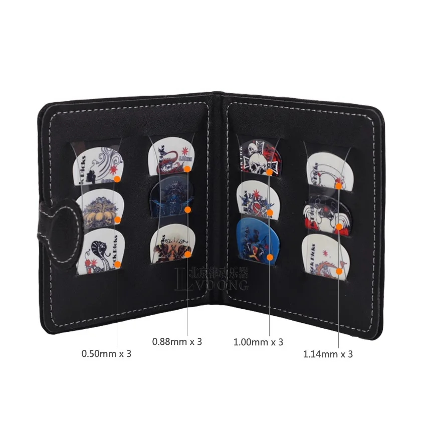 

Guitar Picks Bag Holder Pack Including 12 Rock Picks Wholesale - Black