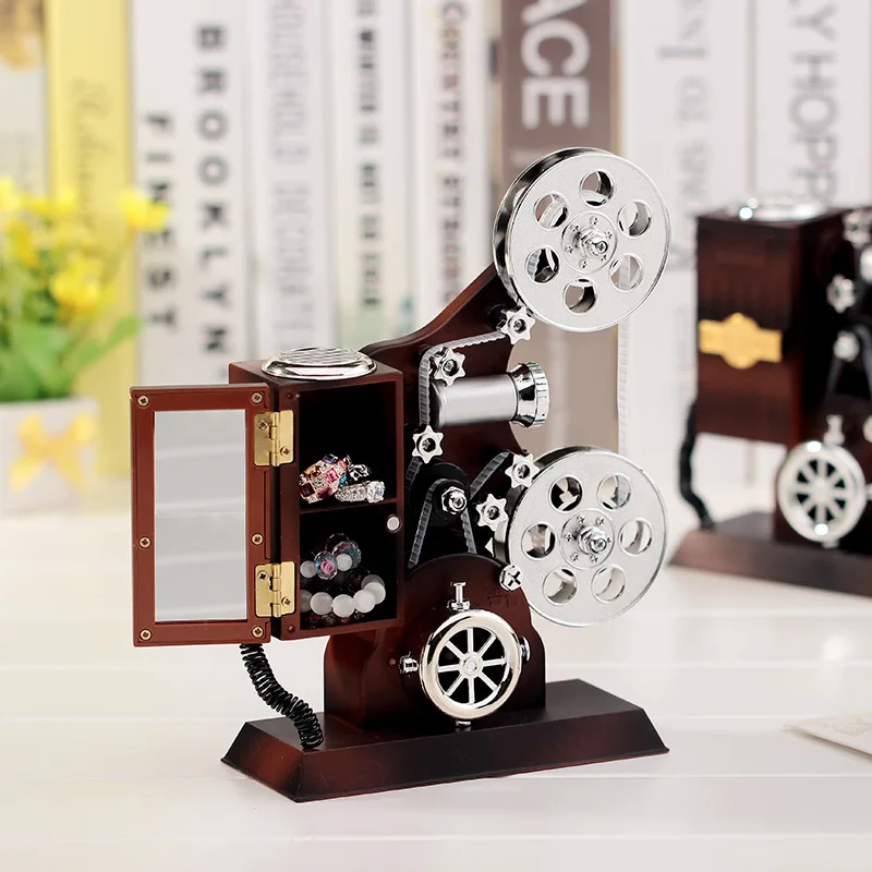 Creative Projector Music Box Classical Style Jewelry Home Decor Ornaments Girl Birthday Gifts Presents Display Crafts Prop | Дом и сад