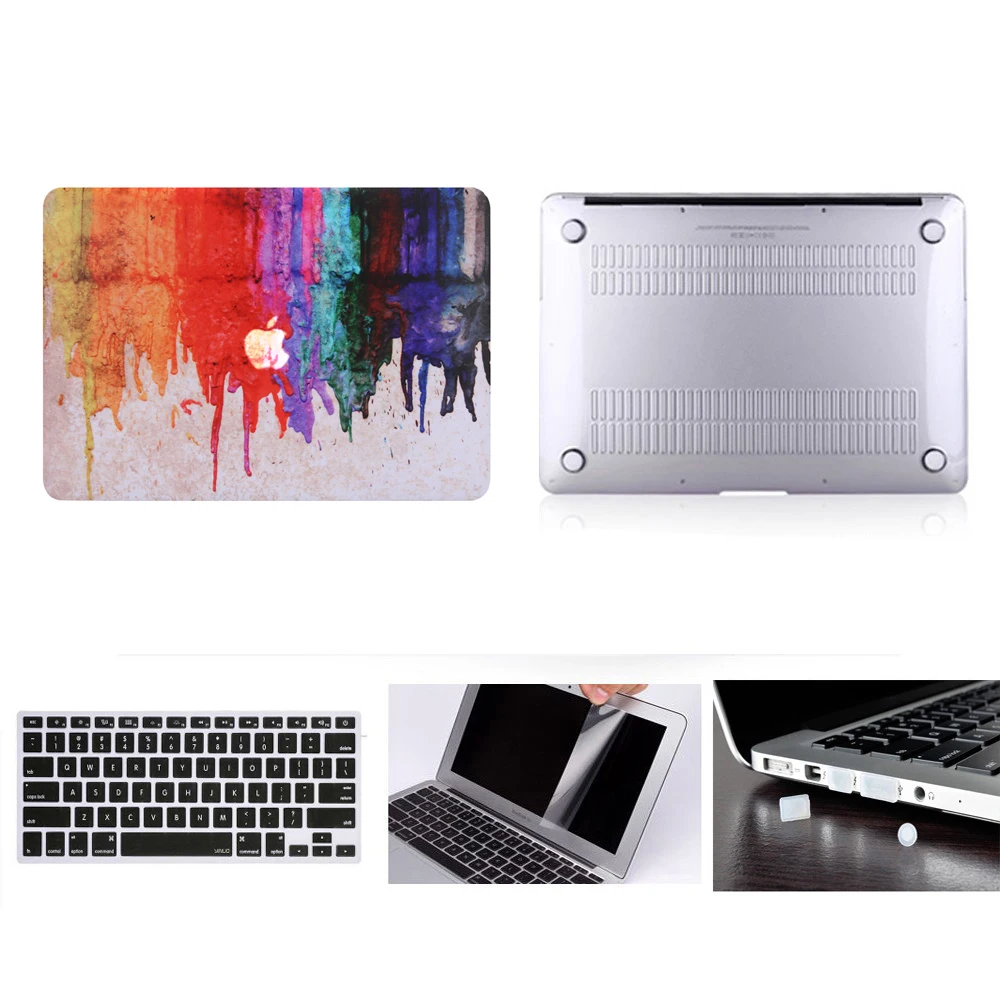 Для MacBook 11 жесткий чехол для Air Pro Reitna Touch Bar 12 13 15 + крышка клавиатуры защита экрана