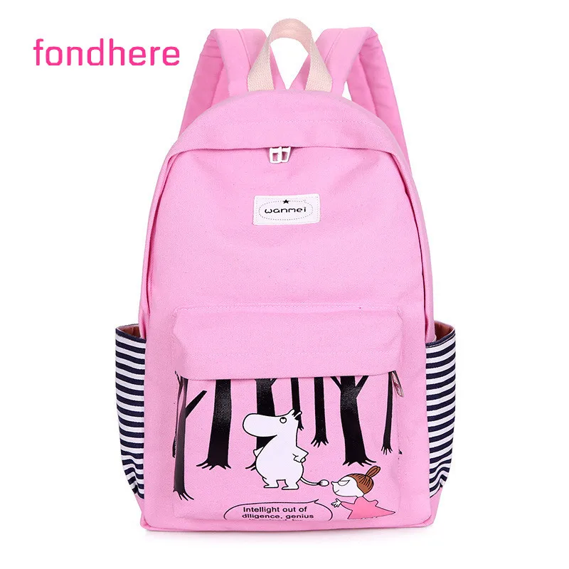 Fondhere 2019 Новый женский холщовый рюкзак милый Бегемот Сумка молодежная дорожная