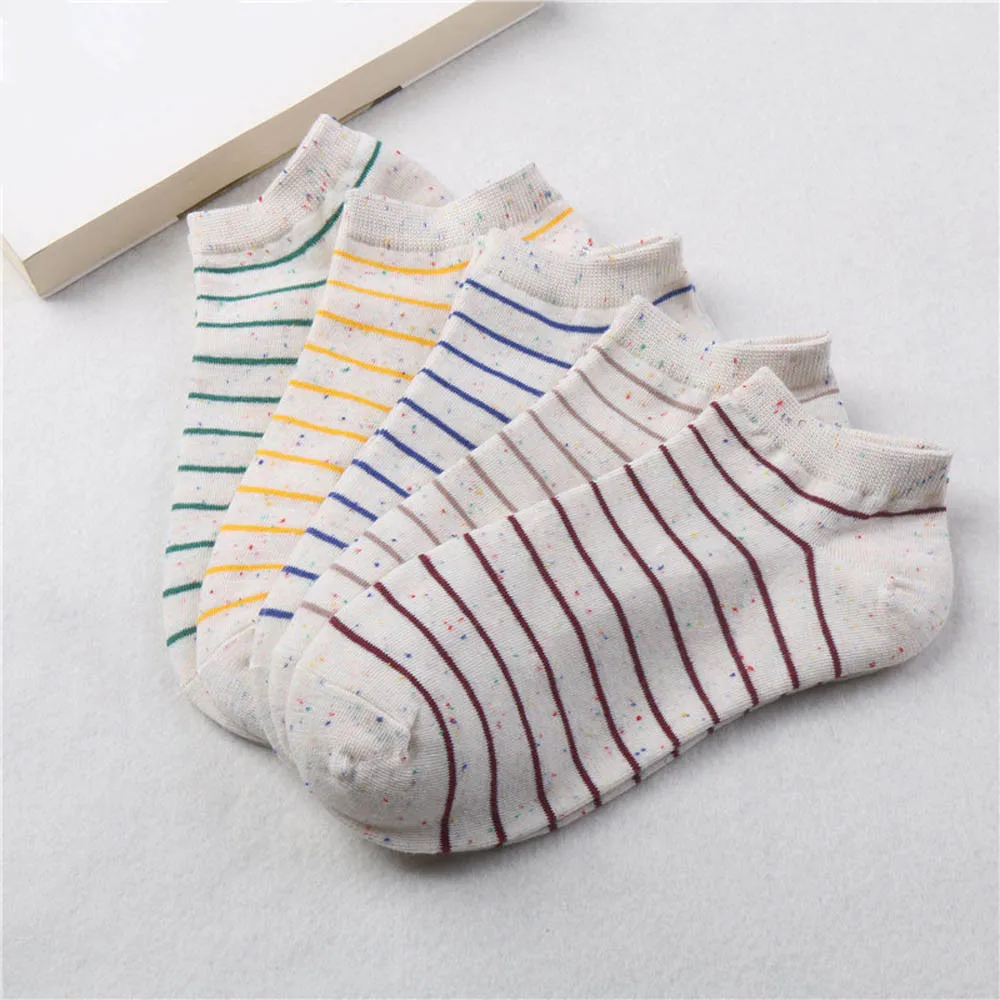 Модные женские носки в полоску удобные повседневные спортивные с принтом calcetines