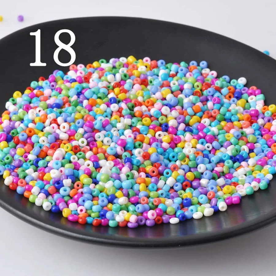 Разноцветные непрозрачные круглые бусины 16 г 1000 шт. 2 мм 12/0 цветные из закаленного