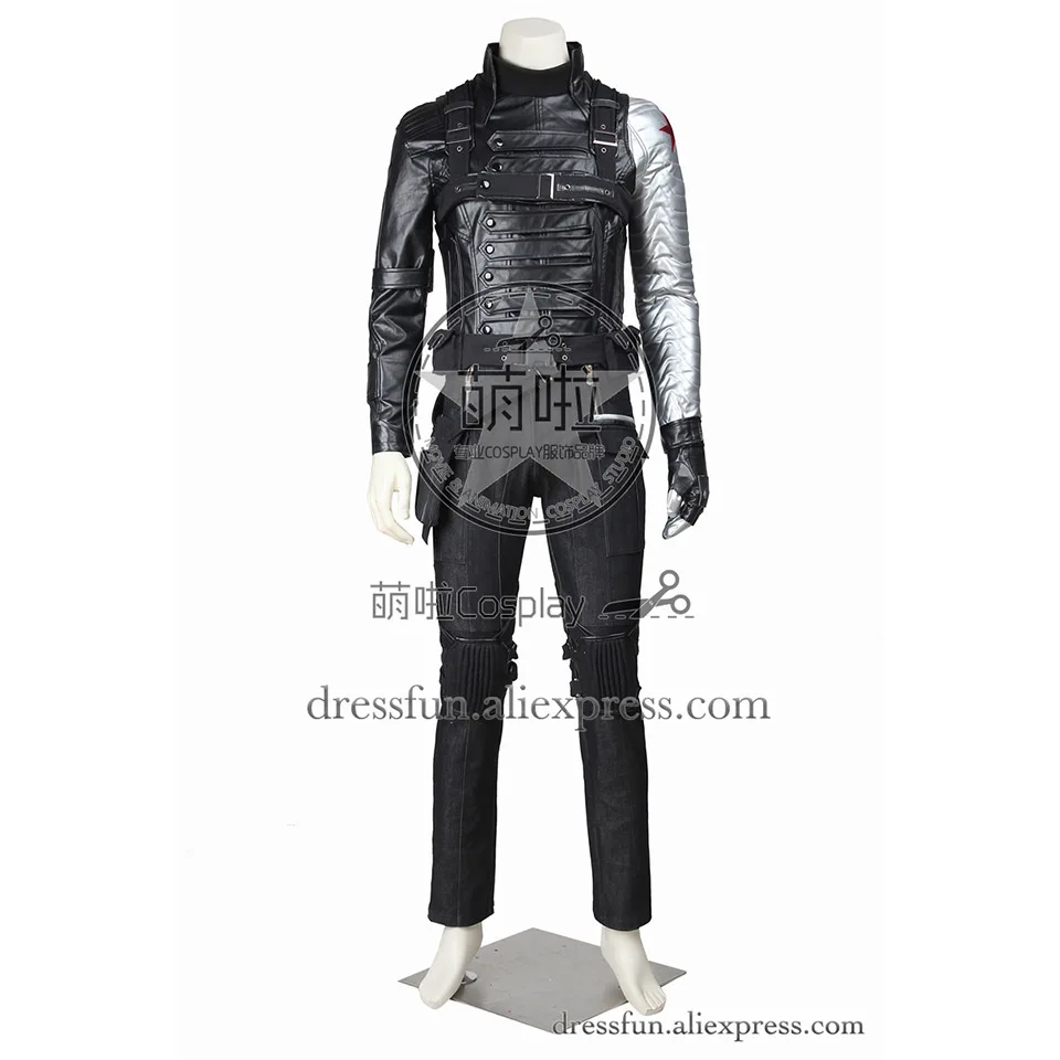 Костюм для косплея Капитан Америка 2 зимний солдат Bucky Barnes синяя куртка комплекты