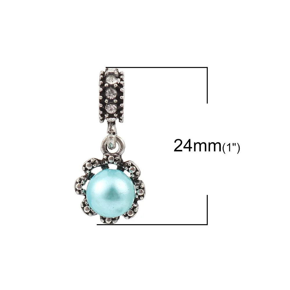 DoreenBeads европейский стиль бисер с подвеской шармом 24 мм (1 &quot) x 11 (3/8&quot) 5