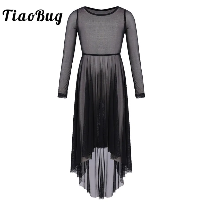 TiaoBug/Сетчатое платье с высоким и низким краем для девочек торжества лирического