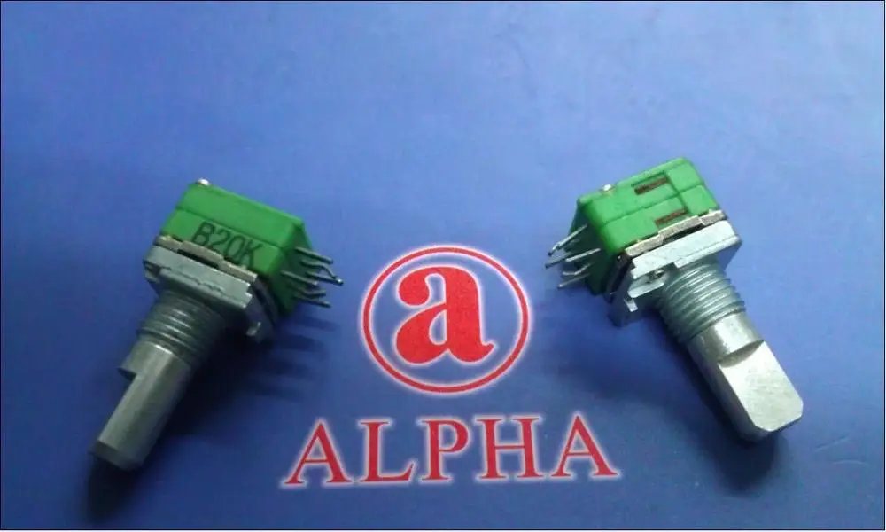 

Двойной прецизионный потенциометр типа ALPHA RK097 B20K длина вала 15 мм, потенциометр громкости, 2 шт./лот, Тайвань