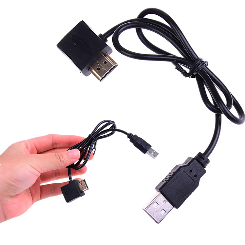 Черный HDMI совместимый штекер гнездо адаптер конвертер разъем с 50 см USB 2 0 кабель