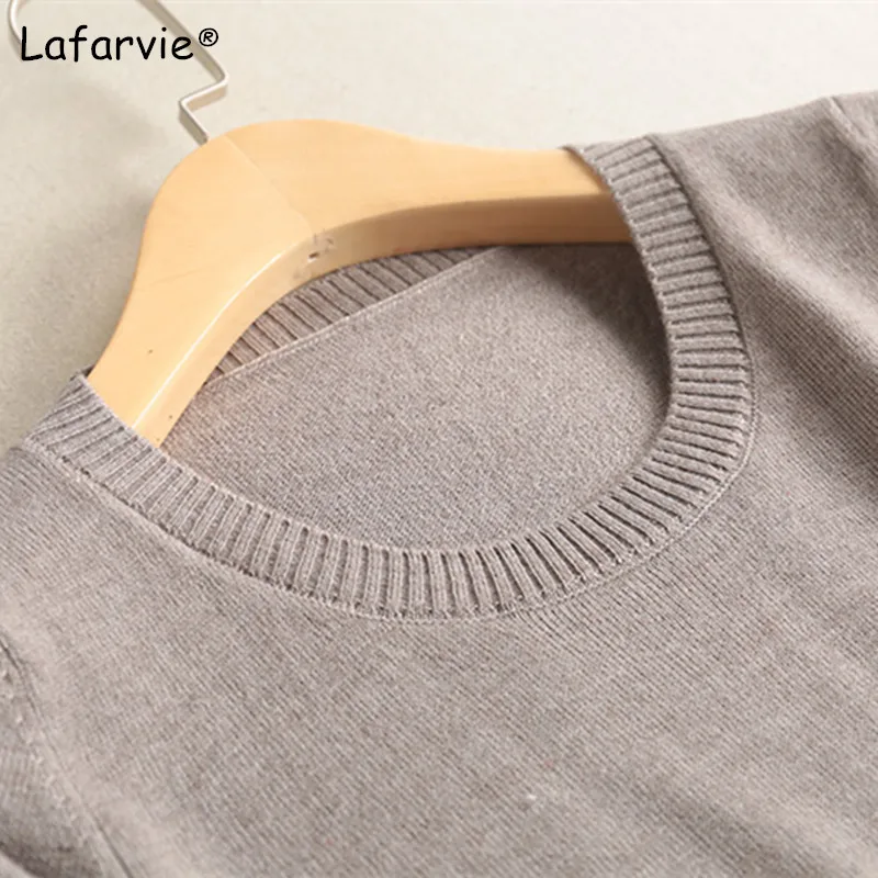 Кашемировый смешанный вязаный свитер Lafarvie женские топы летняя мягкая удобная
