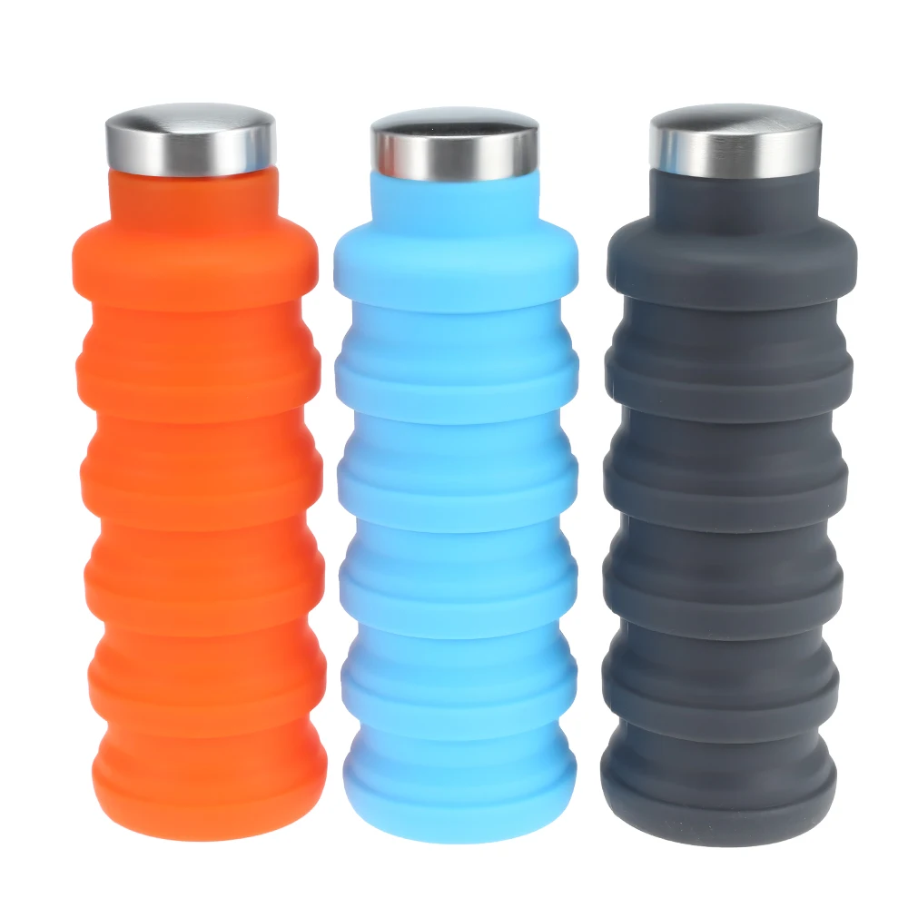 Портативная силиконовая Выдвижная складная бутылка для воды телескопическая