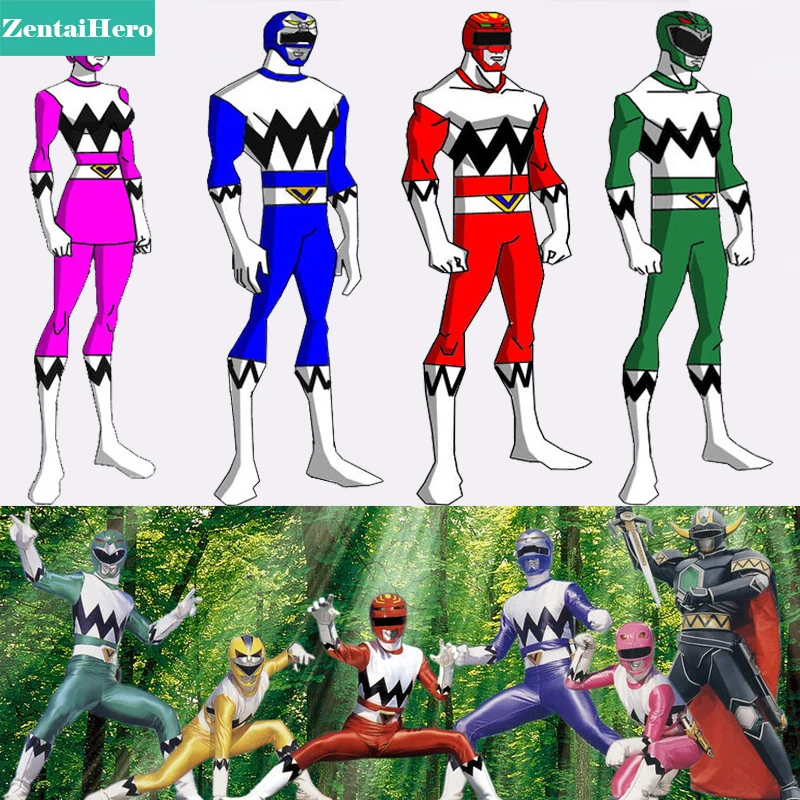 Бесплатная доставка на заказ 5 видов цветов Seiju Sentai Gingaman костюм супергероя лайкра