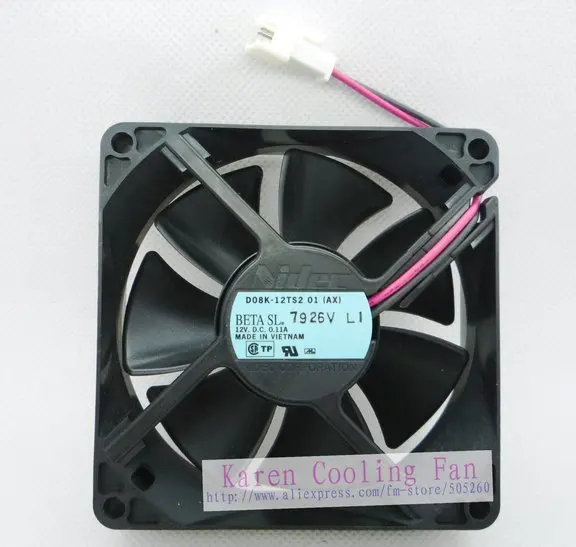 

Nidec 8cm 8025 12v 0.11a D08K-12TS2 01(AX) projective fan