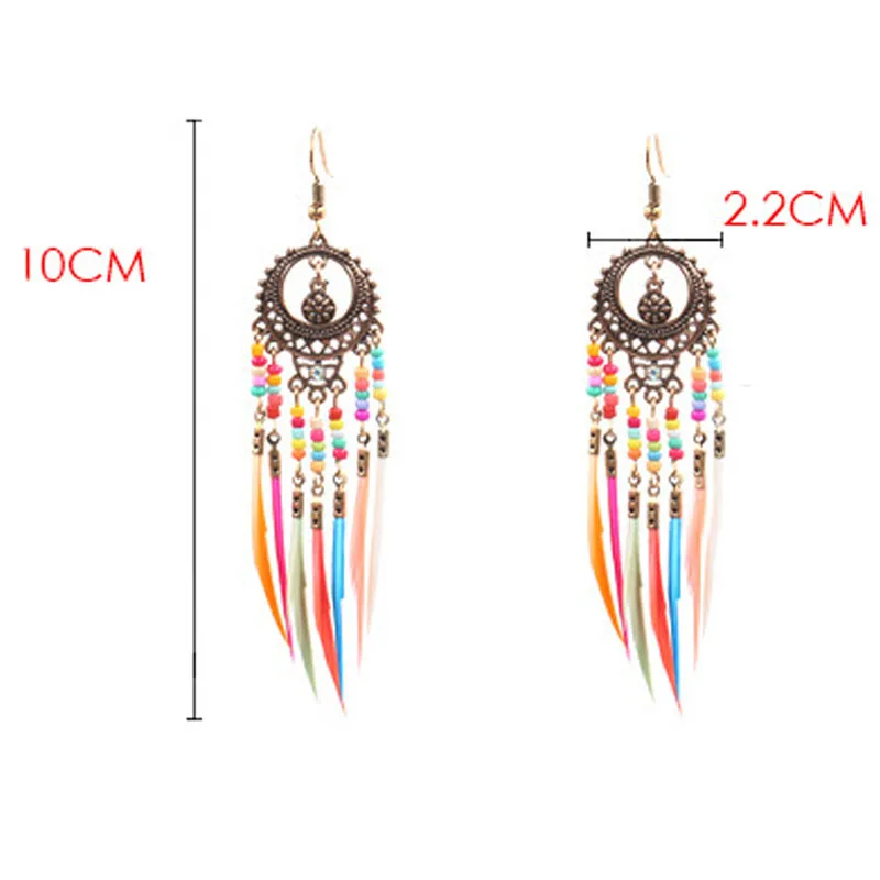 Новые богемные круглые полые серьги в виде кисточки для женщин этнические