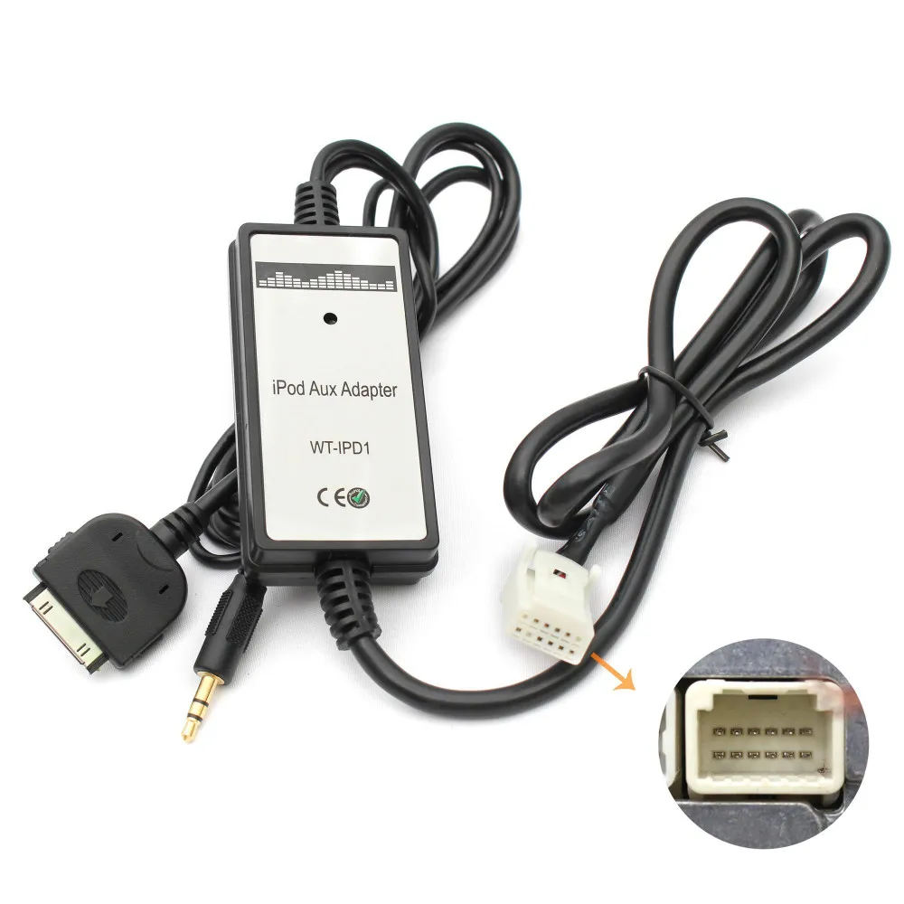 Автомобильный CD адаптер Mp3 3 5 мм вспомогательный для ipod зарядка авто Aux Cabel Toyota Yaris