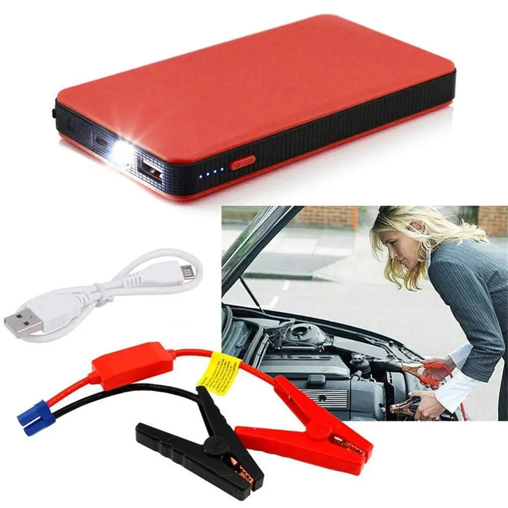 Красный 12V 20000mAh мини-панель солнечных батарей Портативный многофункциональный автомобиль скачок стартер Мощность усилитель Батарея Зарядное устройство аварийный пуск Зарядное устройство Красочный - Цвет: Красный