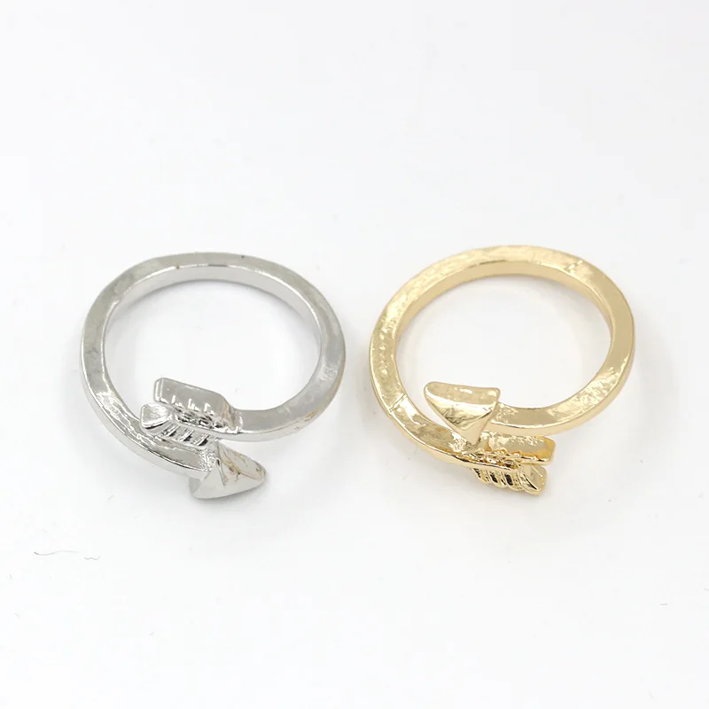 Кольца со стрелками для женщин открытое регулируемое кольцо с золотым и